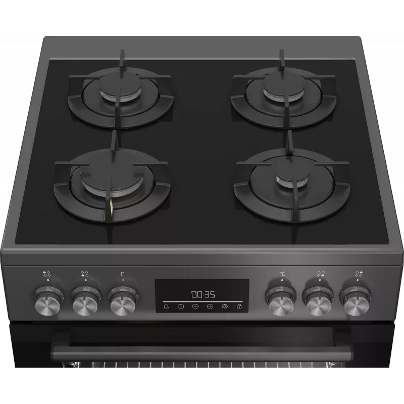 Placa de gás com forno elétrico para encastrar BEKO FBM62330GADSN 60 cm, cinzento, classe de eficiência energética A
