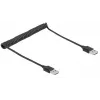Cabo espiral DeLOCK EASY-USB 2.0 Type-A macho para Type-A macho 0,5 m a 0,8 m preto
