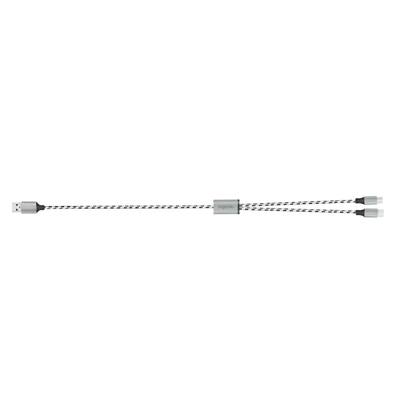 Cabo USB LogiLink CU0202 USB 2.0 1,2 m USB A USB C/Micro-USB A cinzento