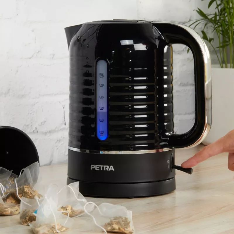 Chaleira elétrica Petra 1,7 l 3 kW preta