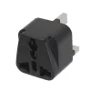 Maclean MCE154 adaptador de ficha, tomada UE para ficha UK, preto