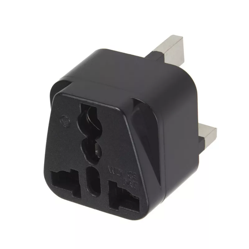 Maclean MCE154 adaptador de ficha, tomada UE para ficha UK, preto