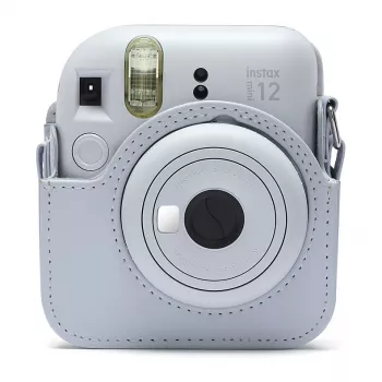 Bolsa compacta Fujifilm 4177081 branca para Instax Mini 12 com alça de ombro
