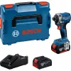 Chave de impacto sem fio Bosch GDR 18V-215 com 2 baterias de 4,0Ah