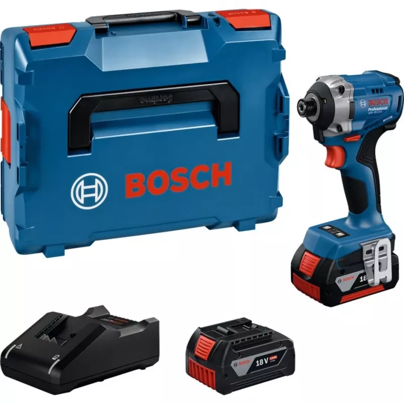 Chave de impacto sem fio Bosch GDR 18V-215 com 2 baterias de 4,0Ah