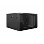 Armário de instalação de parede Lanberg 19'' 6U 600x600mm preto (porta de vidro)
