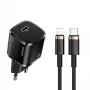Carregador usams 1x USB-C T36 + Lightning PD – carregador PD compacto com USB-C e Lightning