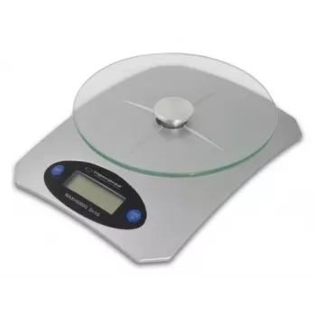 Balança de cozinha eletrónica ESPERANZA Avocado cinzento — capacidade de 5 kg, plataforma de bambu, unidades g/lb/oz