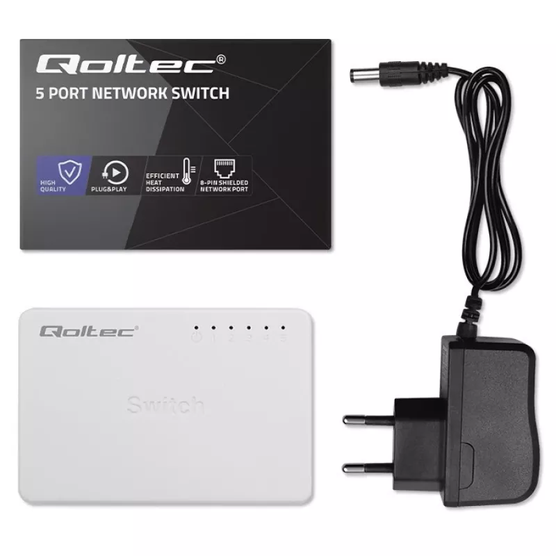 Switch de rede 5x porta RJ45 100 Mbit/s LAN