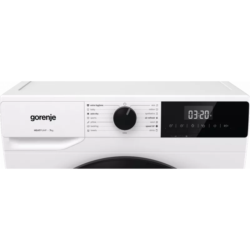 Máquina de secar roupa Gorenje | D2HNE7E | Classe de eficiência energética E | Carga frontal | 7 kg | Bomba de calor | LED | Profundidade 51 cm | Branco