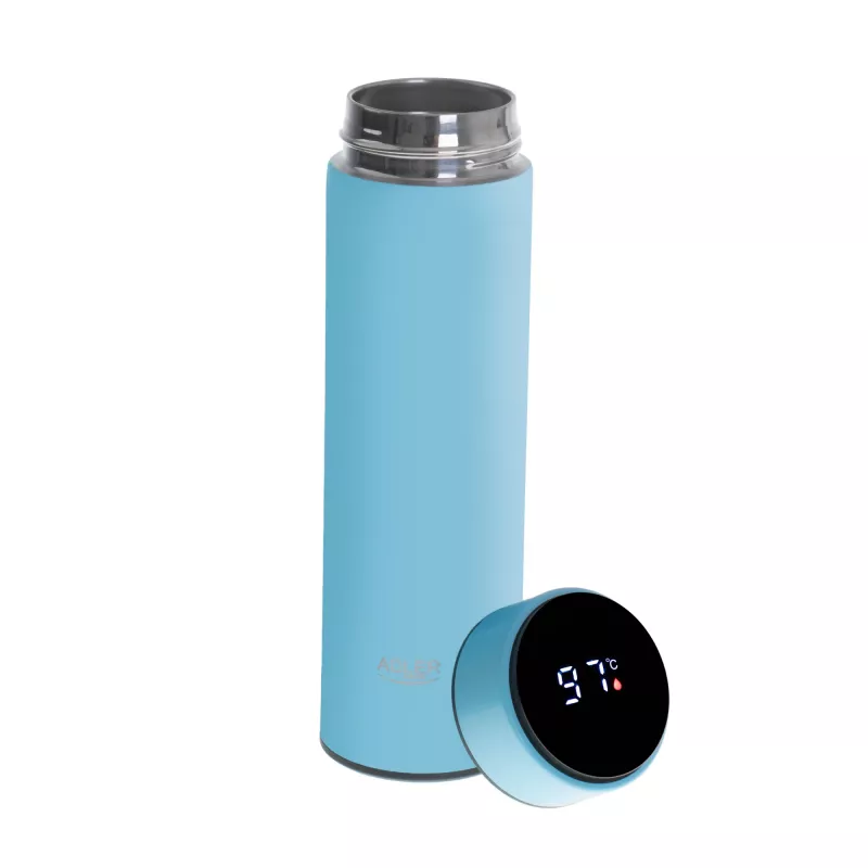 Garrafa térmica Adler AD 4506BL - Termo com indicador de temperatura LED, azul