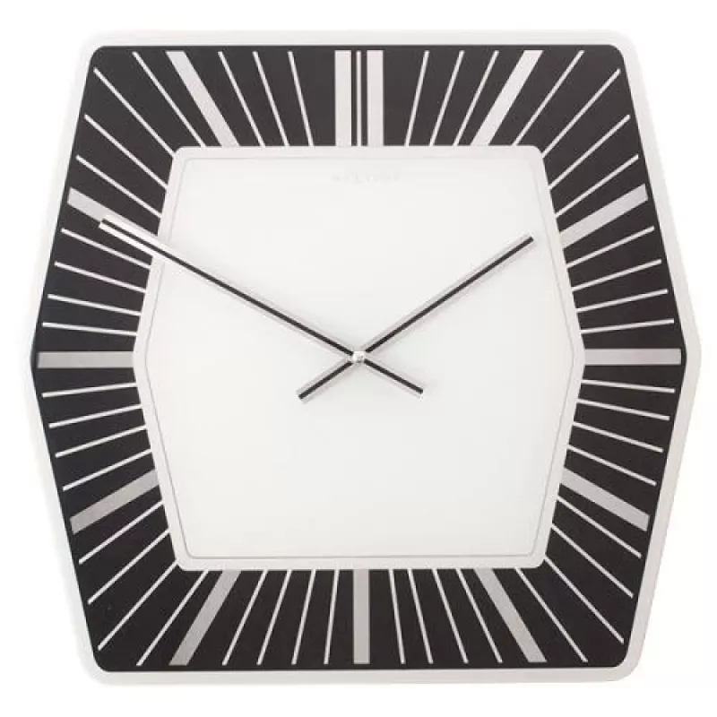 Relógio de parede NeXtime 8128zw Hexagon, 43x43 cm, branco