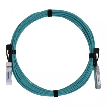 Cabo de fibra ótica/AOC UBIQUITI UACC-AOC-SFP10-5M SFP+ para SFP+, 10 Gbit/s, 5 m, 850 nm, revestimento PVC, azul-turquesa