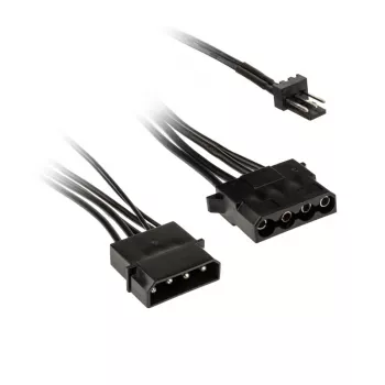 Adaptador de alimentação de ventoinha Kolink 3-Pin para 2×4-Pin Molex, 245 mm, preto