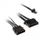 Adaptador de alimentação de ventoinha Kolink 3-Pin para 2×4-Pin Molex, 245 mm, preto