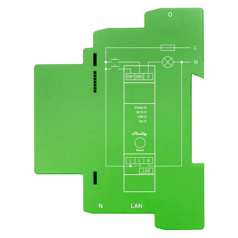 Interruptor inteligente de calha DIN Shelly Pro Dimmer 1, 1 canal
