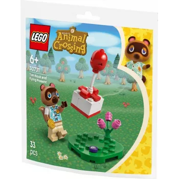 30731 Animal Crossing Tom Nook e presente de balão, brinquedo de construção Polybag
