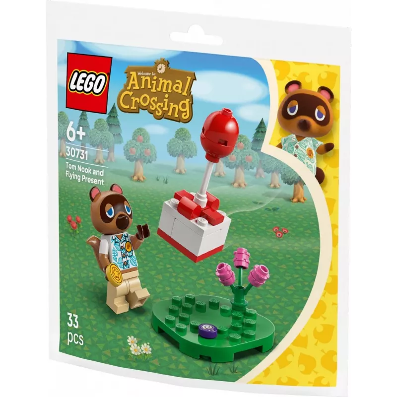 30731 Animal Crossing Tom Nook e presente de balão, brinquedo de construção Polybag