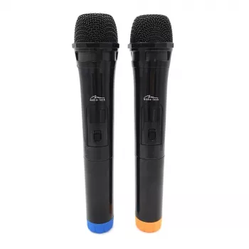 Microfone de karaoke MEDIA-TECH MT395 Accent Pro — com fios, preto, interruptor on/off, alcance máx. 20 m, pack de 2