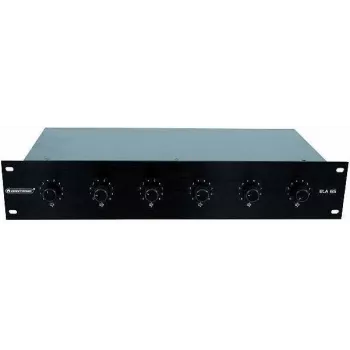 Regulador de volume Omnitronic ELA 6S preto — regulador passivo de nível de linha, unidade compacta de 6 canais