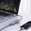 Hub USB Aukey CB-H36 — 4 portas USB 3.2 Gen 1 Type-A, host USB 2.0, 5000 Mbit/s, alumínio prateado