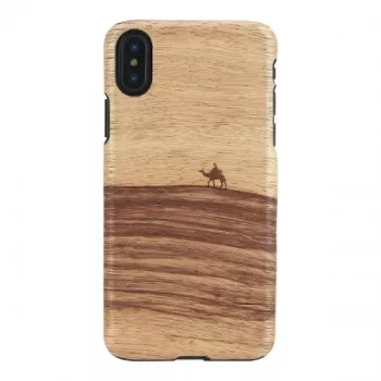 Capa protetora MAN&WOOD para iPhone X/XS – Terra preto, parte traseira protetora