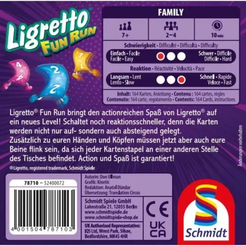 Ligretto Fun Run, jogo de cartas