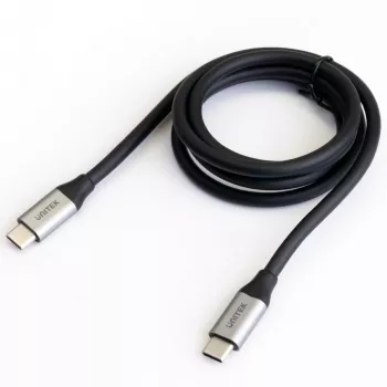 Cabo de dados e carregamento USB-C para USB-C Unitek C14082ABK 1 m, USB 3.2 Gen 2 (10 Gbit/s), 100 W PD, preto