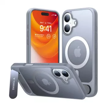 Capa Torras Pstand Series para iPhone 16 Plus (cinzento titânio)