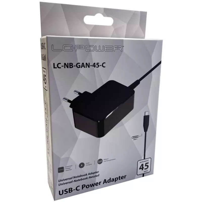Carregador para interiores LC-Power LC-NB-GAN-45-C
