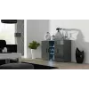 Aparador Cama Sideboard 120 cm SOHO S7 cinzento/cinzento brilhante