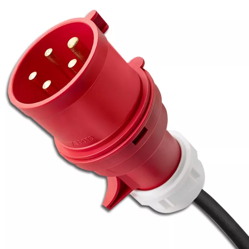 Carregador móvel para carro elétrico Qoltec ajustável 2em1 Type2 | 11kW | CEE 5 PIN | LCD | 3 fases | portátil | wallbox | 5m