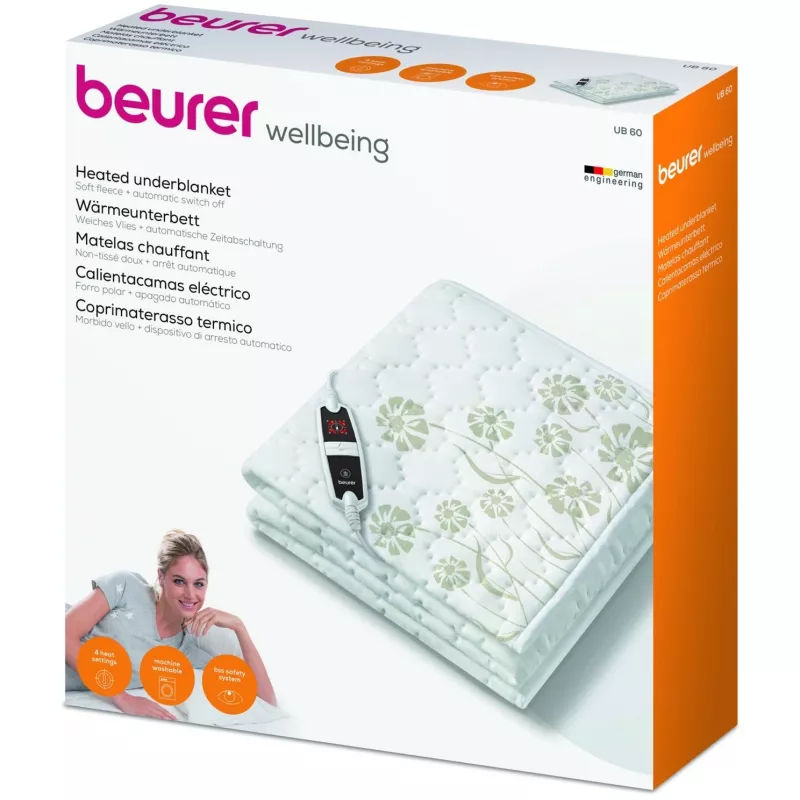 Cobertor elétrico Beurer UB 60, 80 x 150 cm, branco