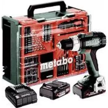 Aparafusadora METABO.SCHRAUBER BS 18 L 60/26Nm com 2x baterias 2.0Ah e 74 acessórios em mala