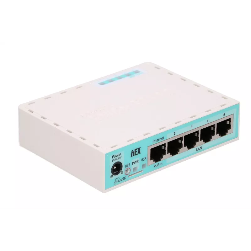 Router com fios Mikrotik RB750GR3 Gigabit Ethernet Turquesa, Branco