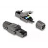 Cabo de rede DeLOCK ficha RJ45 Cat.8.1 STP sem ferramentas preto