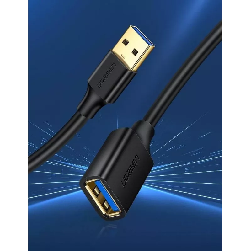 Adaptador de extensão Ugreen USB 3.0 (fêmea) para USB 3.0 (macho) 2 m (preto)