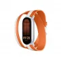 Pulseira de couro bicolor Xiaomi | 140–180 mm | branco e laranja | couro de vitela, PU (interior)