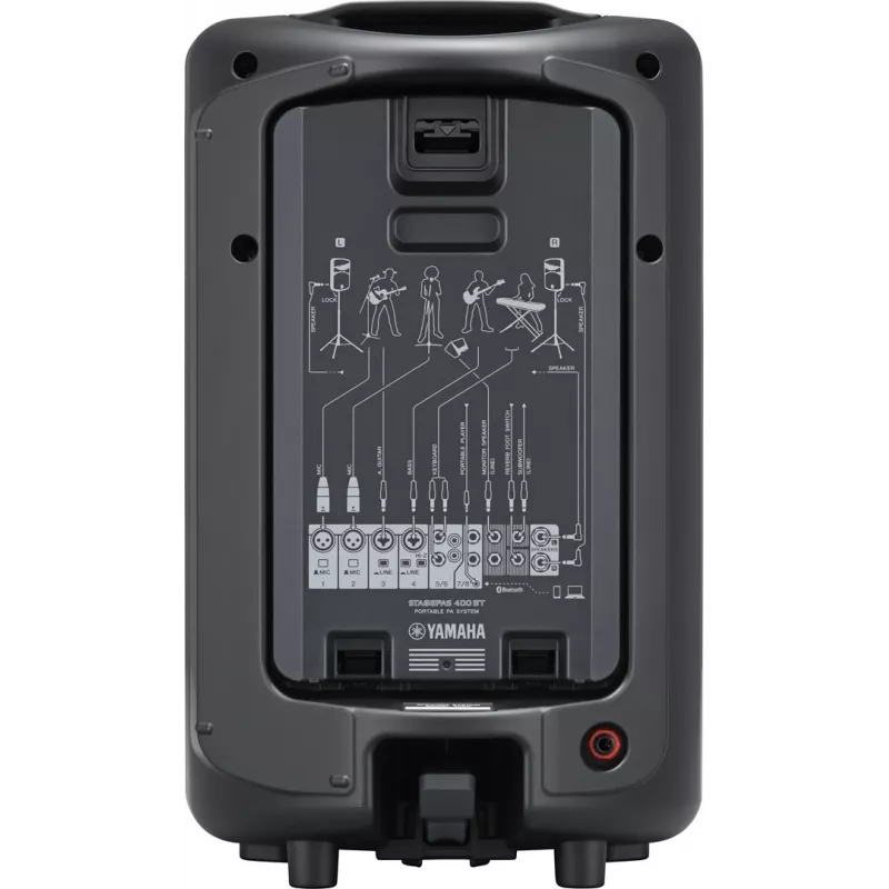 Yamaha STAGEPAS 400BT sistema PA portátil, mesa de mistura de 8 canais, amplificador de potência integrado