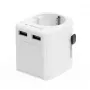 Adaptador de viagem universal GEMBIRD TPA-EU2A12-01-W 12W fonte de alimentação USB para tomadas internacionais