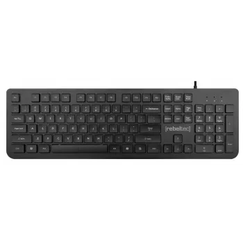 Teclado USB com fios de tamanho completo Rebeltec Spiro RBLKLA00041 — preto