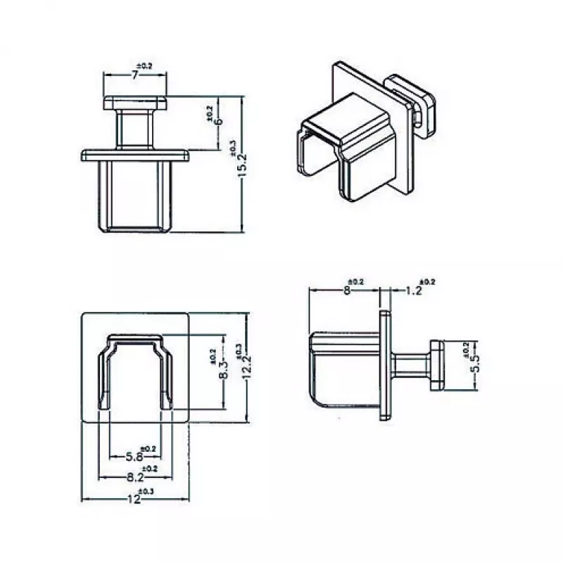 Tampa de proteção para tomada DELOCK 64010, polipropileno, preto, 12,2×15,2×12 mm, pack de 10