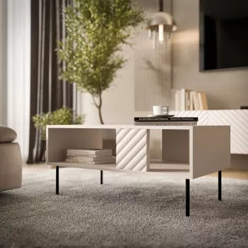 Mesa de centro Cama LUCCA banco/mesa 100x55x46 cashmere, tampo retangular cinzento