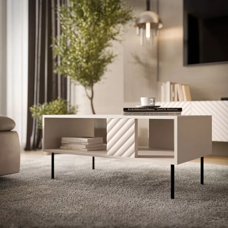 Mesa de centro Cama LUCCA banco/mesa 100x55x46 cashmere, tampo retangular cinzento
