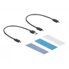 Caixa externa USB Type-C combo DeLOCK para SSD M.2 NVMe PCIe ou SATA - Caixa de armazenamento - M.2 - Cartão M.2 NVMe / SATA 10Gb/s - USB 3,2 (Gen 2) (4263