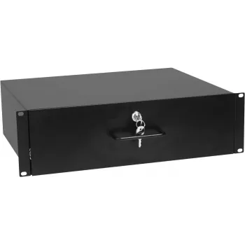 Gaveta para rack 3U com fechadura Omnitronic 30100953 — gaveta de armazenamento para montagem em racks de 19 polegadas