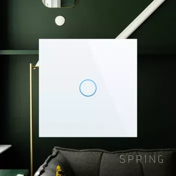 Interruptor de parede tátil Spring 3 vias vidro branco — Modelo 0