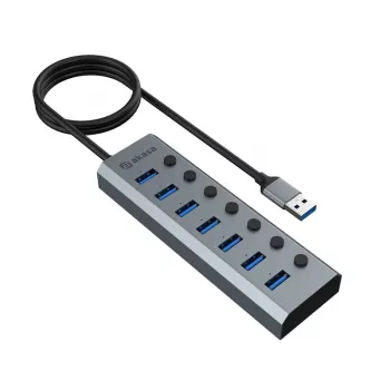 Hub USB Akasa AK-HB-21BKCM alumínio USB 3.2 Gen 1 5000 Mbit/s