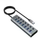 Hub USB Akasa AK-HB-21BKCM alumínio USB 3.2 Gen 1 5000 Mbit/s