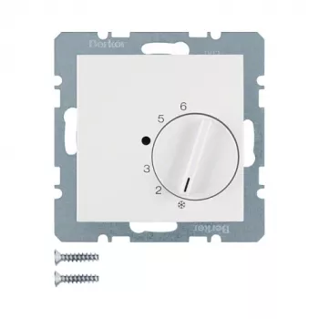 Interruptor rotativo de termostato Berker 20268989, branco, AC 250 V, 50–60 Hz
